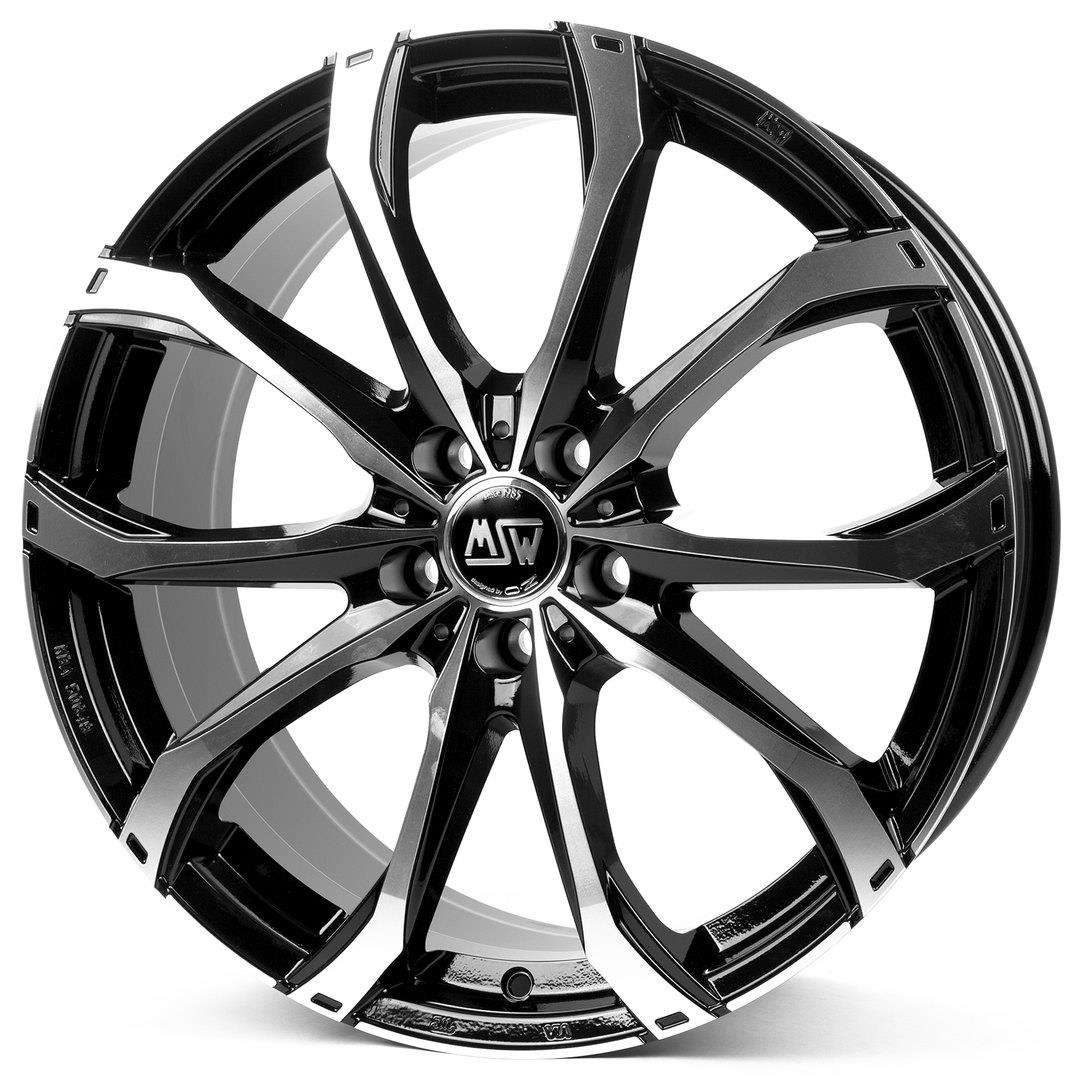 latakko-9634 MSW 48 9.5x21 5x130 ET46 CB71.6 Gloss Black Full Polished - Pilt 1