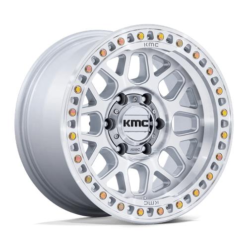 statusfalgar-12850-10 KMC KM549 GRS GLOSS SILVER W/ MACHINED FACE 9x20 8x170 ET0 CB125.1 Hall / Hõbedane - Pilt 1