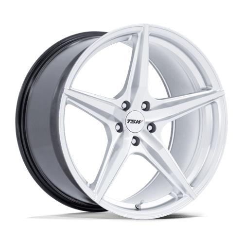 statusfalgar-14772-18 TSW TW007 ESPRIT HYPER SILVER W/ MACHINED FACE 9.5x18 5x112 ET22 CB66.56 Hall / Hõbedane - Pilt 1