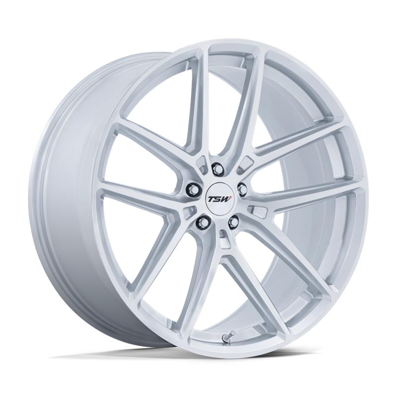 statusfalgar-14814-11 TSW TW006 IMOLA GLOSS SILVER W/ MACHINED FACE 10.5x22 5x114.3 ET38 CB72.56 Hall / Hõbedane - Pilt 1